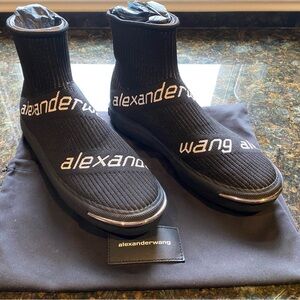 Alexander Wang Black Sock Sneaker/Boot With White